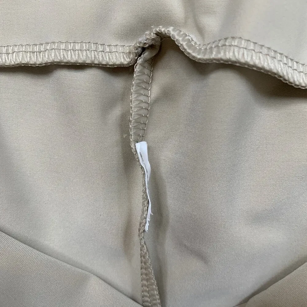 Calzedonia Leggings Womens S Small Cream Faux Leather High Waisted Crop Pull On
